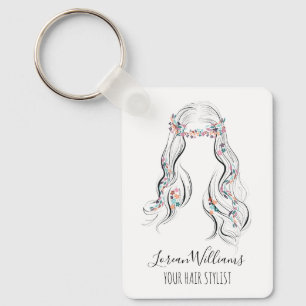 Chaveiro Cute Boho Estilo de Cabelo Casamento Estilista de