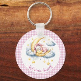 Chaveiro Cute Bunny Pink Boy Girl Moon Star Baby Shower 