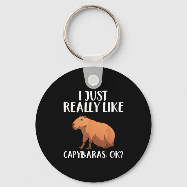 Chaveiro Cute Capybara Art For Men Women Kids Animal Rodent (Frente)