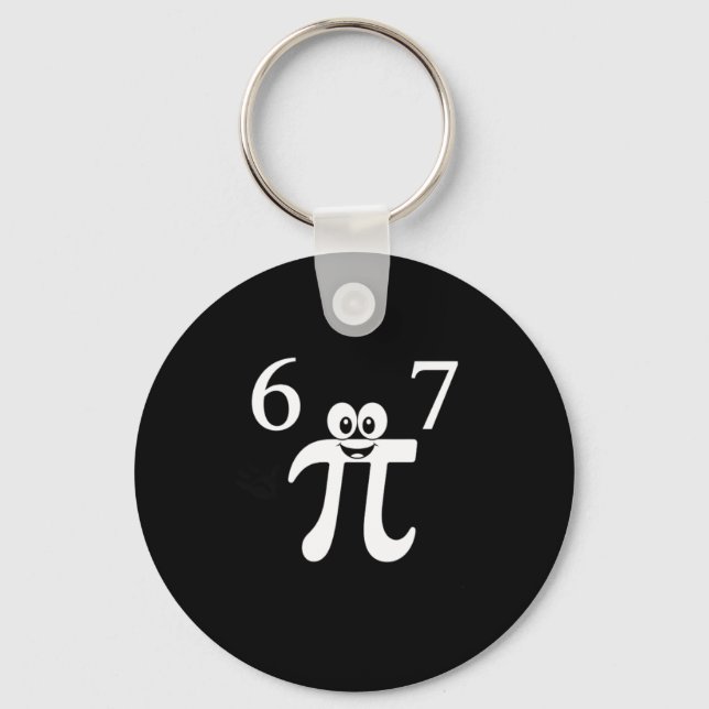 Chaveiro Cute Cartoon Pi Piada de Matemática - Período 6 7  (Frente)