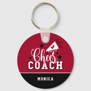 Chaveiro Cute Cheer Coach Personalized Red and Black