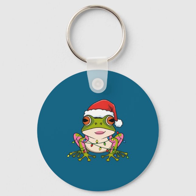 Chaveiro Cute Christmas Coqui Frog _ Holiday Puerto Rican L (Frente)