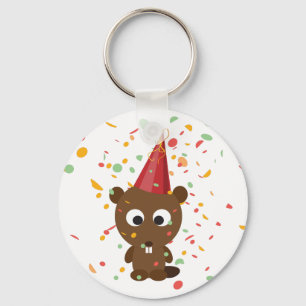 Chaveiro Cute Confetti Party Beaver