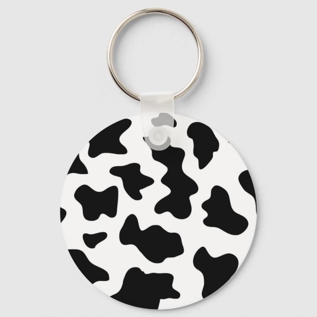 Chaveiro cute cowboy black and white farm cow print (Frente)
