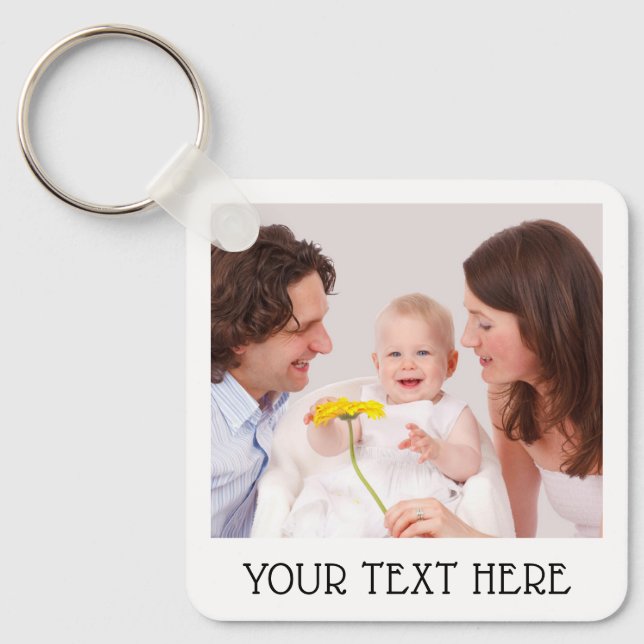 Chaveiro Cute Custom Photo & Name Text Aluminum  (Frente)