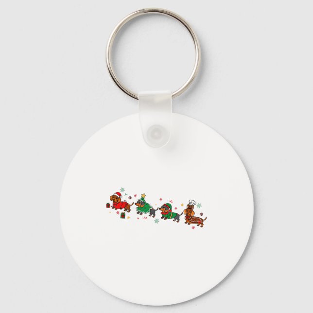 Chaveiro Cute Dachshund Christmas Parade Christmas  (Frente)