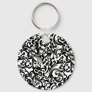 Chaveiro Cute design de fundo abstrato preto e branco
