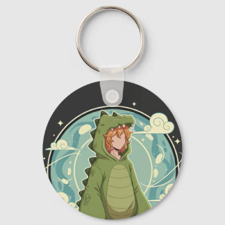 Chaveiro Cute Dino Friend Anime Boy - Green Dinosaur