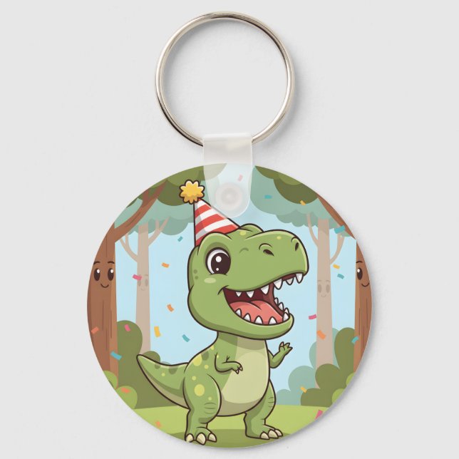 Chaveiro Cute Dino Party (Frente)