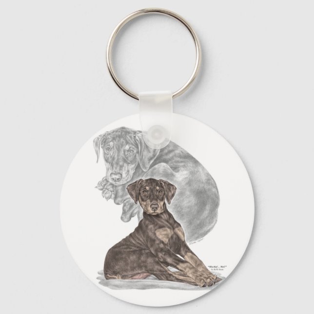 Chaveiro Cute Doberman Pinscher Puppy (Frente)