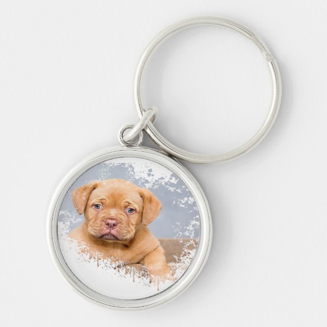 Chaveiro Cute Dog Keychain – Adorable Puppy Photo Keyring f (Frente)