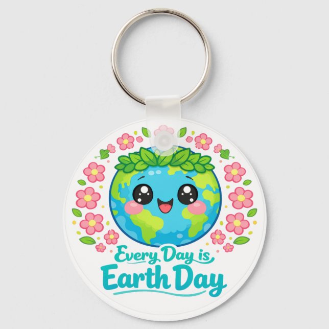 Chaveiro Cute Earth Day Keychain (Frente)