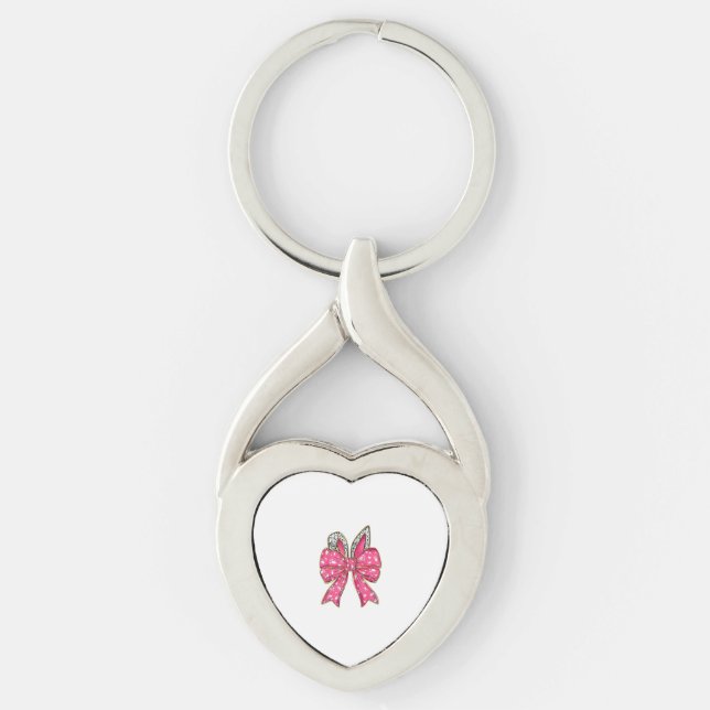 Chaveiro Cute Easter Day Coquette Bow Bunny Rabbit Womens G (Frente)