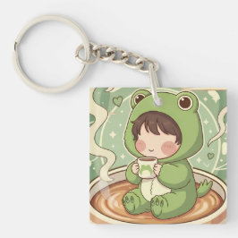 Chaveiro Cute Froggy Coffee Tale Design
