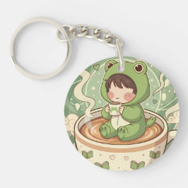Chaveiro Cute Froggy Design de História de Café