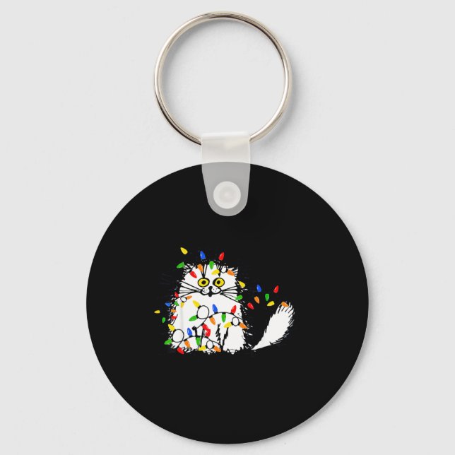 Chaveiro Cute Funny Animal Lover Cat Christmas  (Frente)