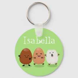 Chaveiro Cute funny eggs cartoon illustration