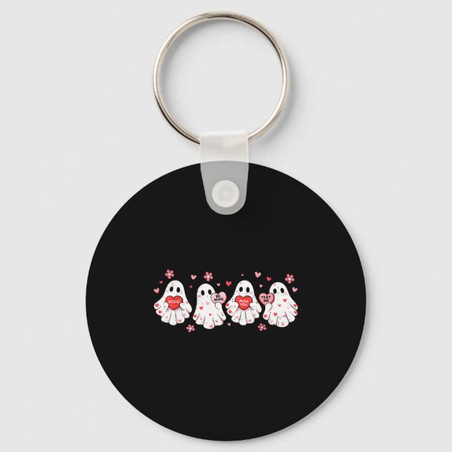 Chaveiro Cute Ghost Love Hearts Valentines Day Womens Teens (Frente)