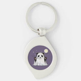 Chaveiro Cute Ghost Panda Under the Moon 