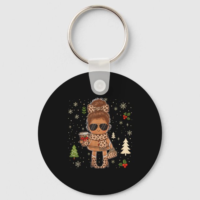 Chaveiro Cute Gingerbread Christmas Snow Xmas For Men Women (Frente)