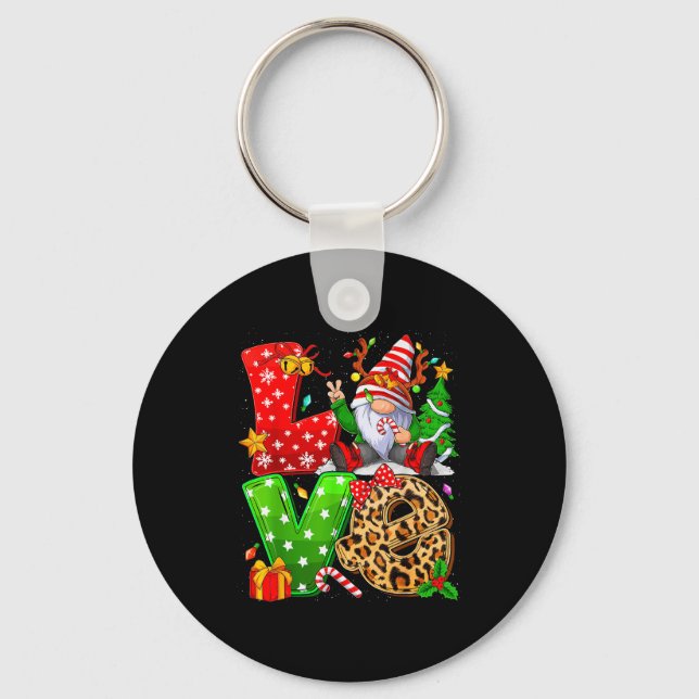 Chaveiro Cute Gnome Family Christmas For Women Men - Love G (Frente)