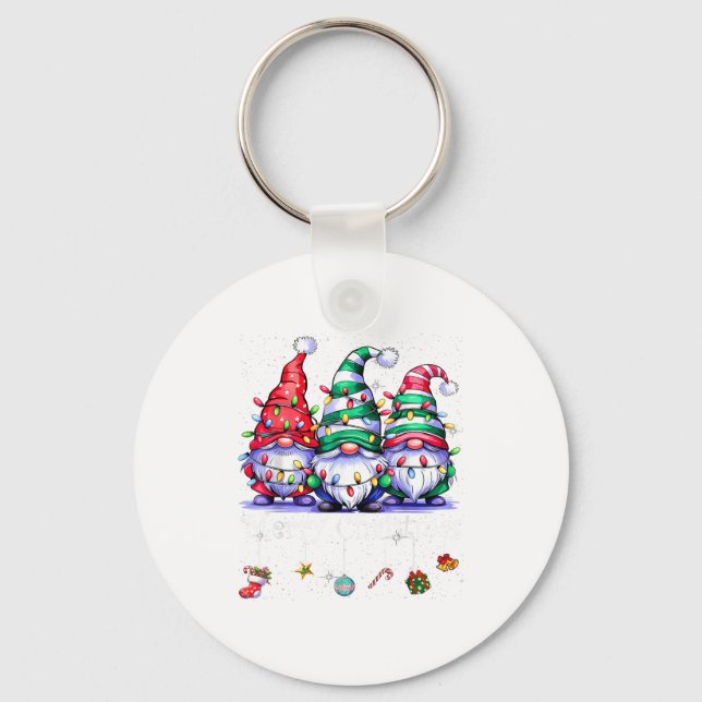 Chaveiro Cute Gnomes Merry Christmas Light Family Gnome Xma (Frente)