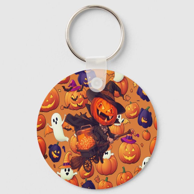 Chaveiro Cute Halloween Pumpkins (Frente)