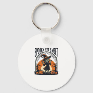 Chaveiro Cute Halloween Witch Assustador, mas Doce Camiseta