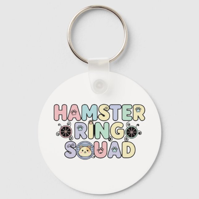 Chaveiro Cute Hamster Ring Squad Pastel Design (Frente)