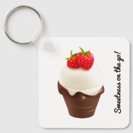 Chaveiro Cute Ice Cream Cone with Heart