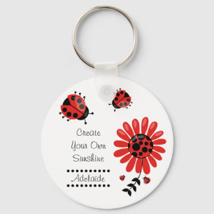 Chaveiro Cute Inseto Moderno Vermelho Personalizado
