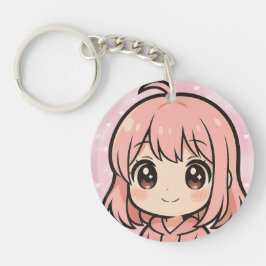 Chaveiro Cute Kawaii Anime Girl Face Keychain