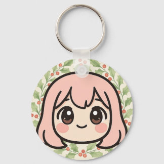 Chaveiro Cute Kawaii Anime Girl Face Keychain – Pastel Chib