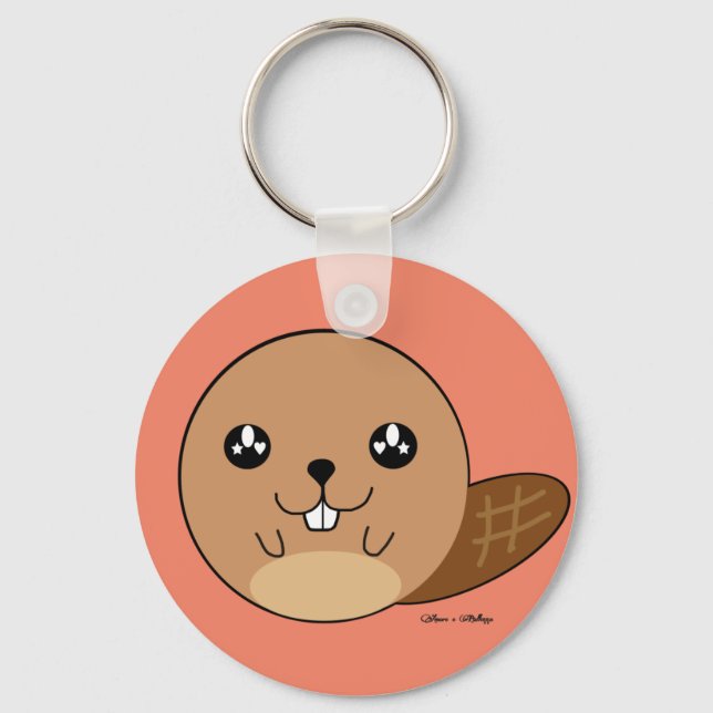 Chaveiro Cute Kawaii Beaver Animal (Frente)
