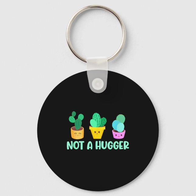 Chaveiro Cute Kawaii Do Not Hug I'm Not A Hugger Cactus  (Frente)