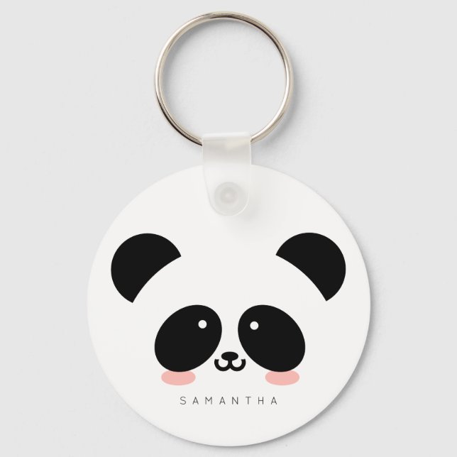 Chaveiro Cute Kawaii Panda | Adicione seu nome (Frente)
