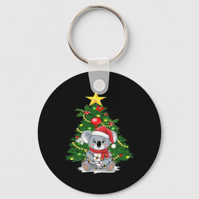 Chaveiro Cute Koala E Árvore De Natal Koala Amante Christma (Frente)