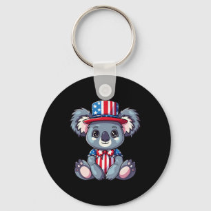 Chaveiro Cute Koala Usa Bandeira 4 De Julho