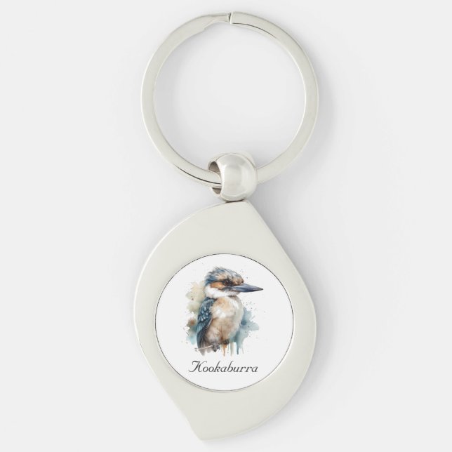 Chaveiro Cute Kookaburra em uma filial, personalizado (Frente)
