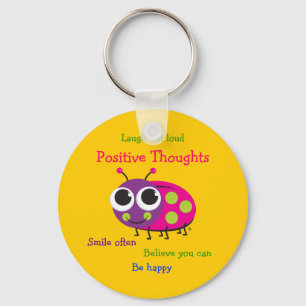 Chaveiro Cute Ladybug "Positive Thoughts"
