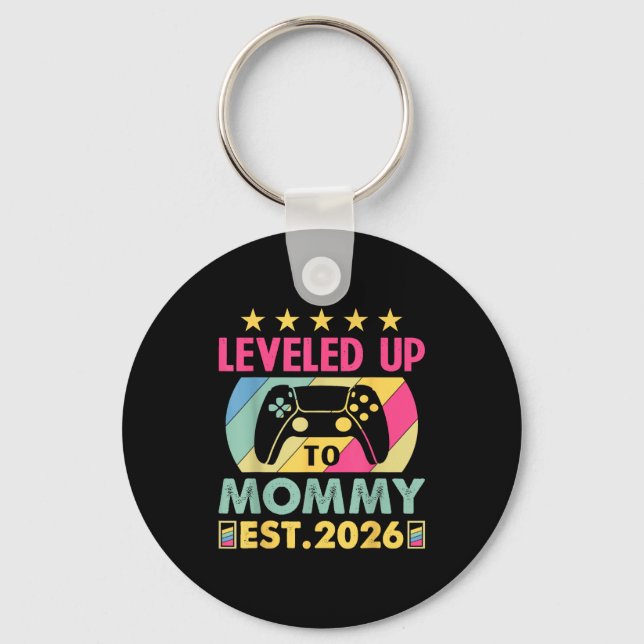 Chaveiro Cute Leveled Up To Mommy 2026 Awesome Promoted To  (Frente)