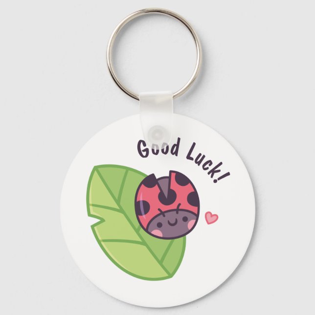 Chaveiro Cute Little Ladybug Doodle Good Luck (Frente)