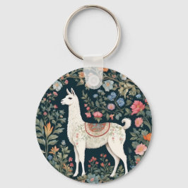 Chaveiro Cute Llama Elegant Floral