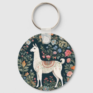 Chaveiro Cute Llama Elegant Floral