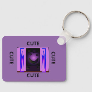Chaveiro CUTE_LOGO_PINK_BLACK_Alumínio