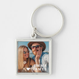 Chaveiro Cute Love Heart Photo Couples Personalized Names