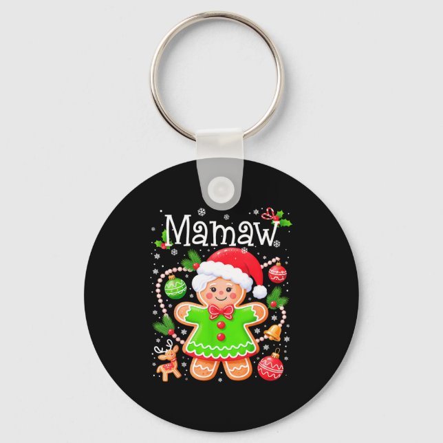 Chaveiro Cute Mamaw Gingerbread Family Matching Christmas C (Frente)