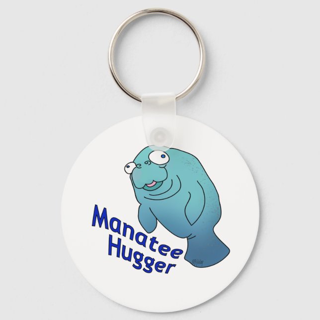 Chaveiro Cute Manatee Hugger Cartoon Animal (Frente)