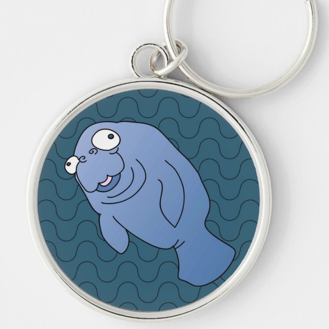 Chaveiro Cute Manatee Hugger Cartoon Animal (Frente)
