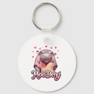 Chaveiro Cute Moo Deng Hippo Girlie Hearts para garotas w